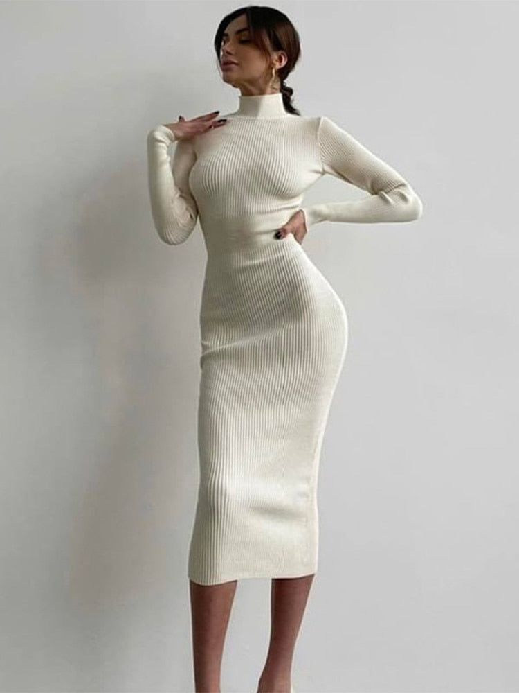 Kleid Snow (midi) - Moody Fashion Creme - Maxi / One Size Kleider